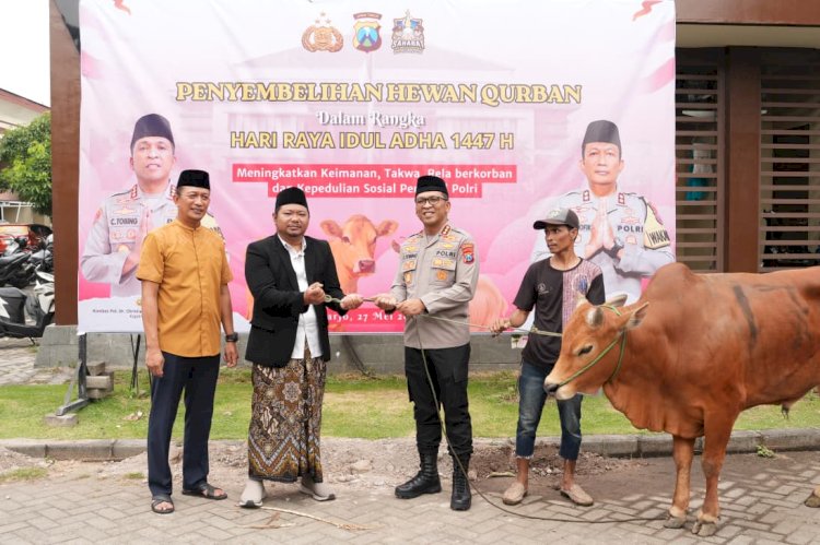 Idul Adha 2026, Polresta Sidoarjo Salurkan 100 Hewan Kurban