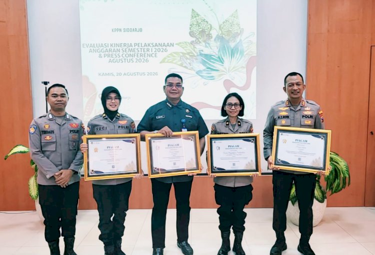 Polresta Sidoarjo Peroleh Penghargaan Pengelolaan Anggaran Semester I 2026